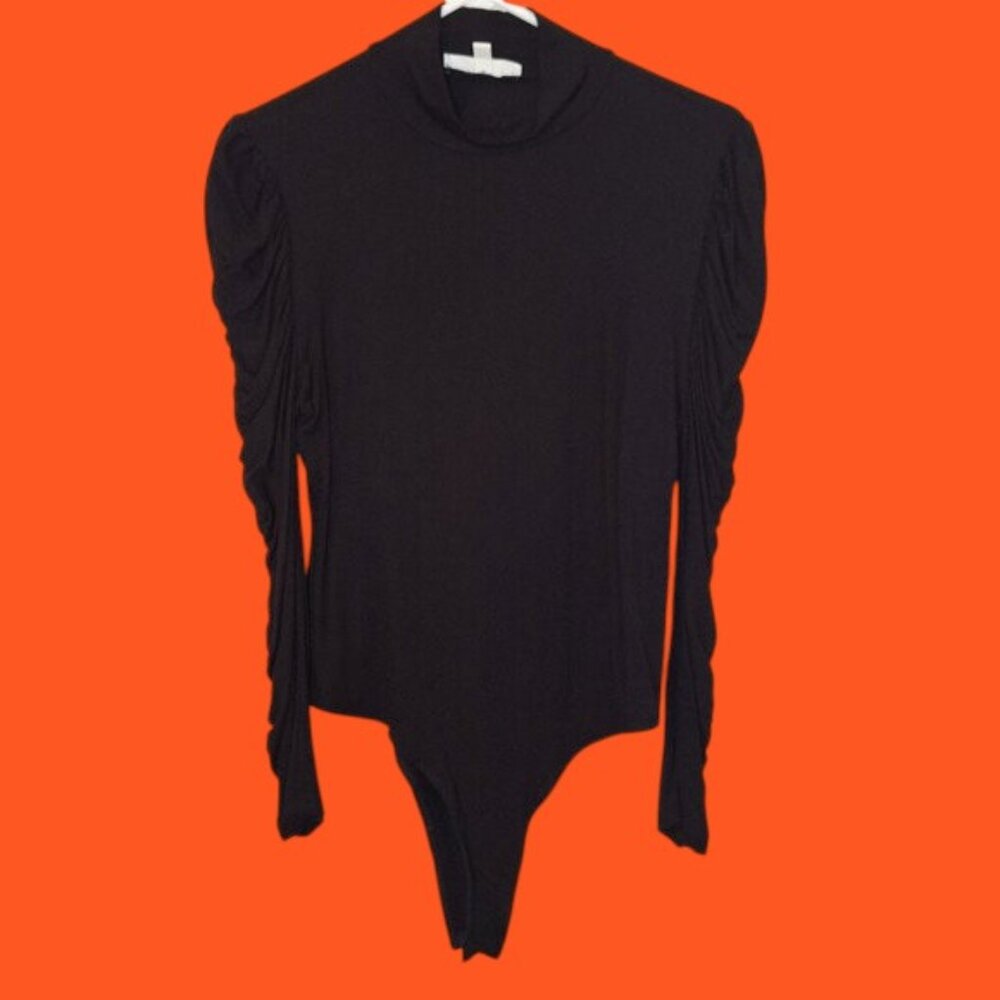 Love Tree Bodysuit Black Mockneck Sz XL